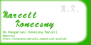 marcell konecsny business card